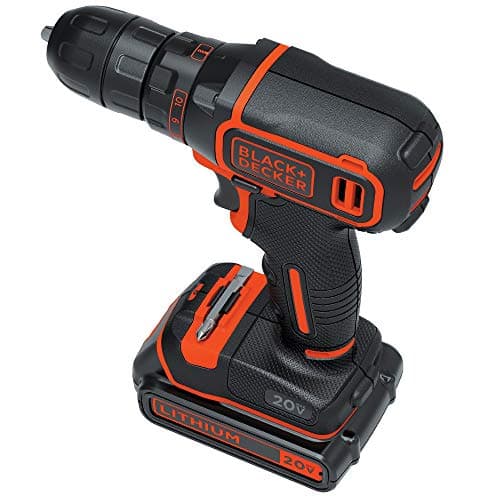 BLACK+DECKER 20V MAX Cordless Drill/Driver Kit with ‎Battery, Charger, and Double Ended Bit (BDCDD120C) 3