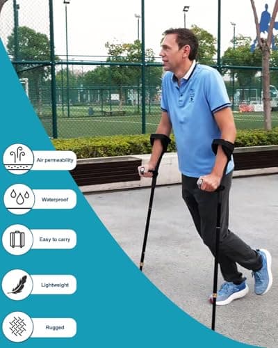 Forearm Crutches for Adults Have Elastic Crutches Padding for The Elbow+Hand Padding, Increases Walking Comfort 5