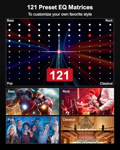 ULTIMEA 5.1ch Sound Bar with Subwoofer, Home Theater Virtual Surround Sound System for TV, Soundbar with App Control, 2 Surround Speakers, Opt/AUX, Peak Power 250W, Aura A30 7