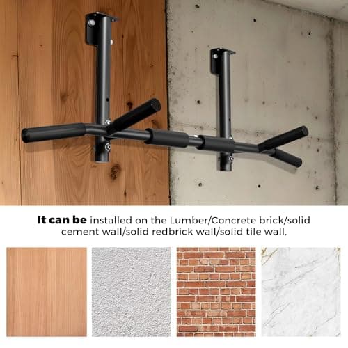 Joist Mounted Pull Up Bar,42" Wide Bar Ceiling Mount Chain Up Bar Adjustable Height,for Home Gym,Cross Training Strength Building,up to 350LBS 5