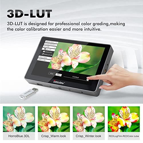 Desview R705 Camera Field Monitor 7 inch Touch Screen Full HD IPS 178° View Angle 4K HDMI with 3D Lut Waveform VectorScope Histogram False Color Peaking Focus Full Feature HDR Camera Monitor 5
