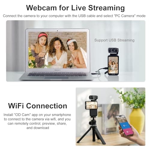 ORDRO 5K Video Camcorder, M3 48MP UHD 4K/60fps Handheld Digital Camera, 3.5'' Rotatable IPS Screen 3250mAh Battery WiFi IR Night Vision Camera with 64G Card for YouTube Vlogs 7