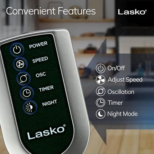 Lasko Oscillating Tower Fan with Remote, Quiet Floor Fans for Bedroom, 42", Silver T42951 6