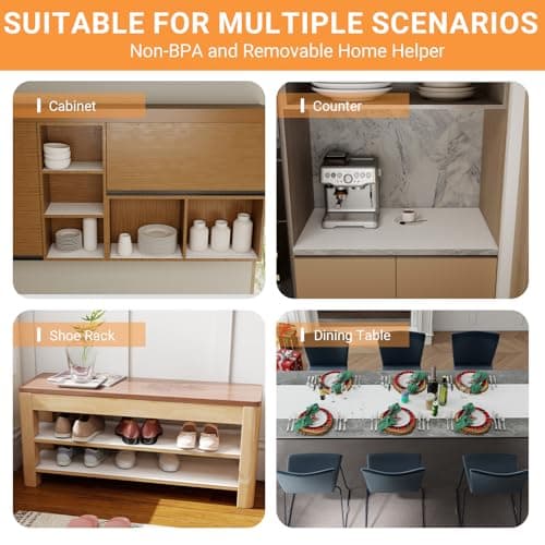 FLPMIX Shelf Liner White - Waterproof Pantry Cabinets Liners - Washable Non-Adhesive Kitchens Drawer Paper - Easy to Cut EVA Bathroom Cupboard Mat 17.7" X 96Inch 8