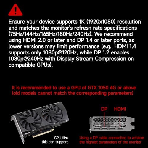 Gawfolk 27 inch Curved Gaming Monitor,144Hz/180Hz PC Monitor Full HD 1080P, Frameless 1800R Computer Display with FreeSync & Eye-Care Technology, Wall Mountable, DP, HDMI Port (Black) 10