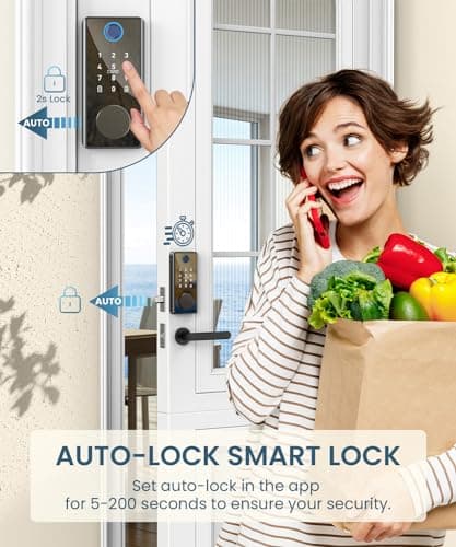 Yedop Keyless Entry Smart Deadbolt Lock – Keypad Fingerprint Touchscreen & App Control, Smart Door Lock, Easy Install for Home/Office, Auto-Lock 5