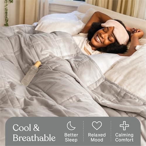 Baloo Weighted Blanket for Adults 15 lb (Silver Sage, 60"x80") | Cool & 100% Cotton | Machine Washable & Dryer Safe | Glass Microbead Fill 7