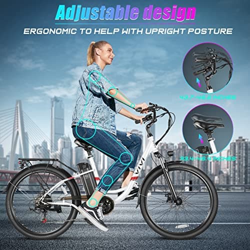 Vivi Electric Bike for Adults 1000W Peak Ebike with Removable Battery, 26'' Electric Commuter Bike 22MPH & 50 Miles Adult Electric Bicycles with Cruise Control, LCD Display, SGS Certified to UL2849 7