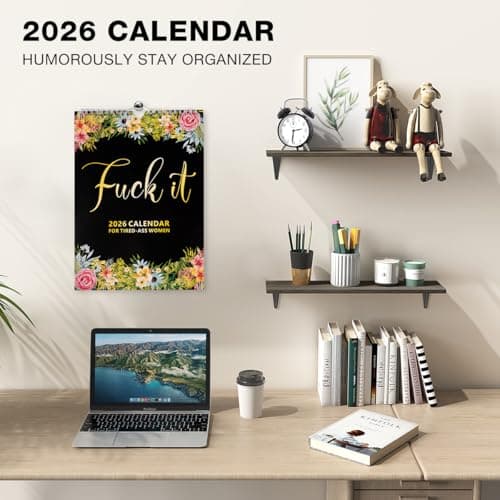 Fu-ck It 2026 Calendar for Tired-Ass Women, 2026 Fu-ck It Wall Calendar for Tired Women, Humor Hanging Month Calendar,Hanging Calendar for Home Office,Funny Swear Word Monthly Calendar Gag Gift Woman(B) 5