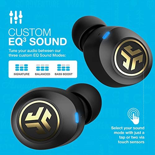 JLab JBuds Air Icon True Wireless Signature Bluetooth Earbuds + Charging Case, Black & Gold, IP55 Sweat Resistance, Bluetooth 5.0 Connection, Stereo Phone Calls, 3 EQ Sound Settings 6