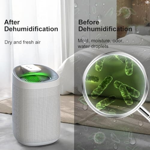 Sefaul 1000ml Air Dehumidifier w/Purifying Function for Home (800 Sq.Ft), Small Dehumidifiers with WIFI APP Control, Auto Shut Off, True HEPA Filter, Ideal for Closet Bedroom Bathroom 2 Filter 5