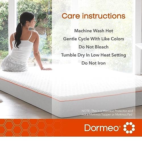 Dormeo Premium Mattress Protector, Full, with Cooling Technology, Waterproof, 75” L x 54” W x 18” H 7