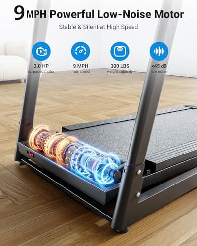 THERUN Treadmills for Home, Running Treadmill with Incline, Foldable Treadmills Heart Rate Sensors, 18″LED Display Manual Incline Adjustment, 3.0HP Treadmill for Indoor Fitness Workouts 5