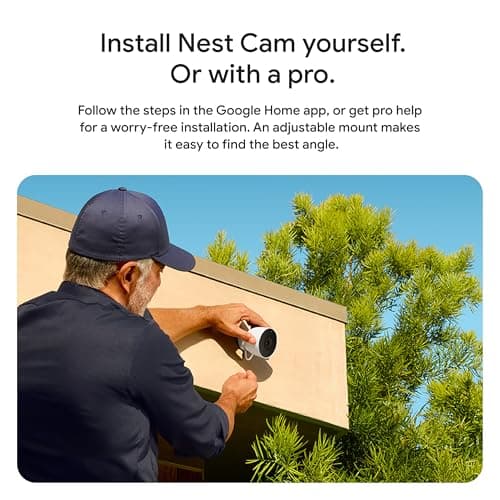 Google Nest Cam Outdoor (Wired, 2nd Gen) - Security Camera with 2K Video and Gemini, Night Vision, 2-Way Audio - Works with Google Home - 2025 Model - Snow 10