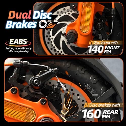 Electric Scooter Adult, 1600W*2 Dual Motor RZ1000, Up to 40-50 Miles Long Range/MAX Speed 31 Mph, 10.5'' Off Road Tires with 1152Wh Battery & Dual Suspension Commuting Fast Electric Scooter 6