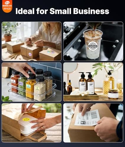 Rongta Bluetooth Shipping Label Printer, Wireless 4x6 Thermal Label Printer for Shipping Packages, Support Android, iPhone, Widely Used for Amazon, Ebay, Shopify, Etsy, UPS, Black 8