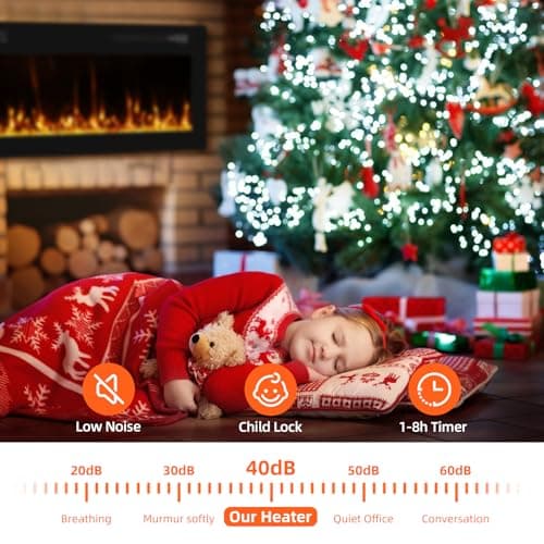 Eueiriup 2025Upgraded 72” Recessed and Wall Mounted Electric Fireplace, Ultra Thin Narrow Beleze Fire Places with Remote Control, Screen Control,Adjustable Flame Colors and Speed 8