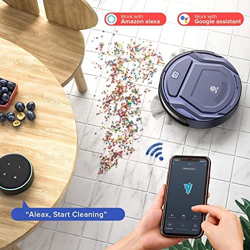 OKP Robot Vacuum Cleaner with Wi-Fi/APP/Alexa Control, Self Recharging, Brushless Design, Quiet Smart Robotic Vacuum Cleaner for Home Hard Floor, Carpet, Pet Hair Clean 7