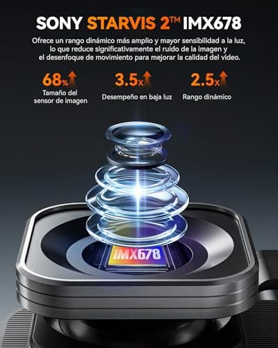 WOLFBOX X5 3 Channel 4K Dash Cam, STARVIS 2 IMX678,4K+2.5K+1080P Front and Rear Inside Triple Car Camera, Included 128GB Card, Voice Control, 5.8GHz WiFi GPS, Touch Screen, Support 512GB Max 5