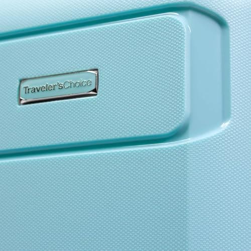 Traveler's Choice Pagosa Hardshell Expandable Luggage with Spinner Wheels, Baby Blue, 22-Inch Carry-on 10