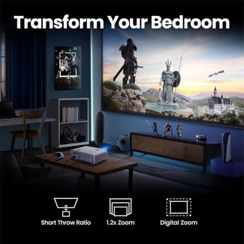 BenQ X500i True 4K UHD HDR 4LED 2200 Lumens Short Throw Console Gaming Projector 4ms Response Time Auto Game Mode Xbox, PS5, Switch Supports eARC and S/PDF | FPS Crosshair | 5Wx2 Speaker 9