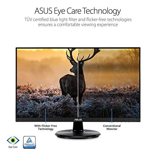 ASUS 24-Inch Desktop Monitor - 1080P Full HD, 75Hz, IPS, Adaptive-Sync/FreeSync, Eye Care, HDMI DisplayPort VGA, Frameless, VESA Wall Mountable - VA24DQ 6