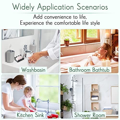 Cunhill 2 Pieces Silicone Soap Dish Self Draining Soap Dish Shower Waterfall Bar Soap Holder Tray with Drain Soap Saver for Kitchen Bathroom Accessories (Dark Grey,Light Green) 6