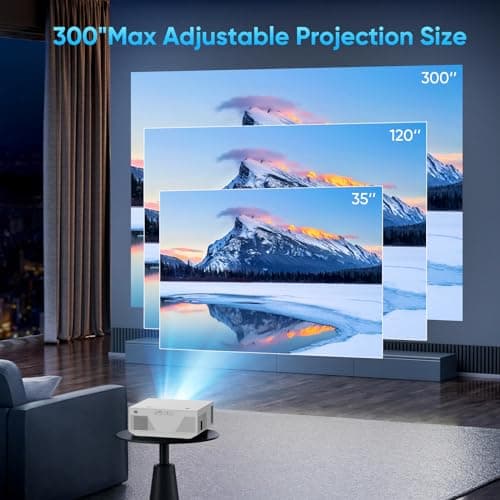 Projector with WiFi and Bluetooth, 16000Lumens Portable Mini Projector,Native Full HD 1080P Outdoor Movie Projector,Smart Projector Compatible with Android/iOS/Windows/TV Stick/HDMI/USB 5
