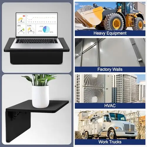 Fuceter Portable Magnetic Workstation with Bag, Magnetic Laptop Shelf with 3 Super Strong Magnets Attach to HVAC, Electronic Equipment Room, Walls and Workshops Equipment Repairs, Hands-Free & Wooden 9