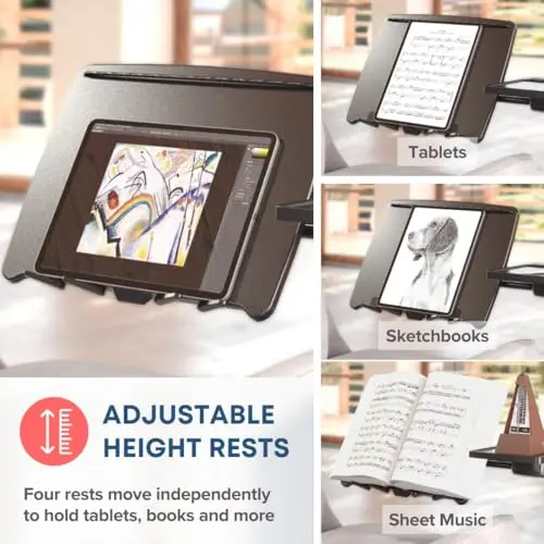 LEVO G2 Deluxe Adjustable Laptop Stand – Rolling Computer Desk & Ergonomic Table for Bed, Sofa, or Office – Portable Mobile Workstation with Tilt – Fits Devices up to 16″ - Charcoal & Black 5