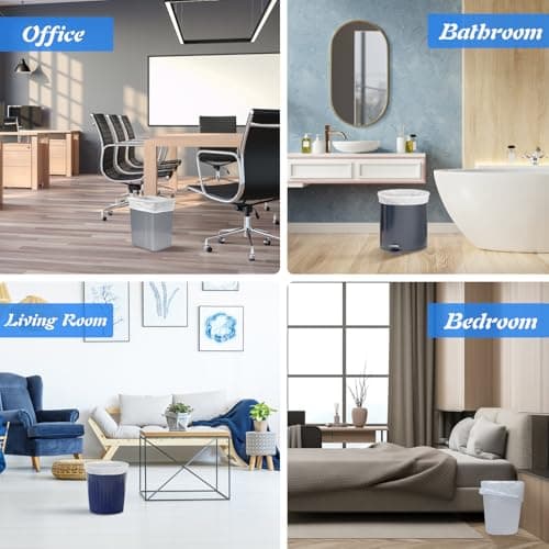 Small Trash Bags 4 Gallon 105 Count Small Garbage Bags for Bedroom, Office, Kitchen Trash Can Mini Trash Bags for Wastebasket Bin Liner, Unscented, Bathroom Accessories, Dorm Room Essentials 4