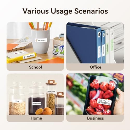 NIIMBOT Label Maker Machine with Tape, D110 New Version Mini Portable Bluetooth Thermal Printer, Sticker Maker Label Maker for Home Office Organization School, Light Gray 6