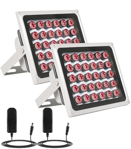 LONNKY [Updated Version :90 Degree Wide Angle] IR Illuminator Long Range up to 330ft/100m,30-LEDs 850nm,IR Infrared Light for Security Camera, Waterproof, Auto ON/Off, Metal Housing