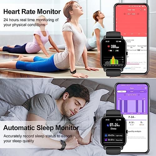 Smart Watch(Answer/Make Call), 1.85" Smartwatch for Men Women IP68 Waterproof, 110+ Sport Modes, Fitness Activity Tracker, Heart Rate Sleep Monitor, Pedometer, Smart Watches for Android iOS, 2024 6