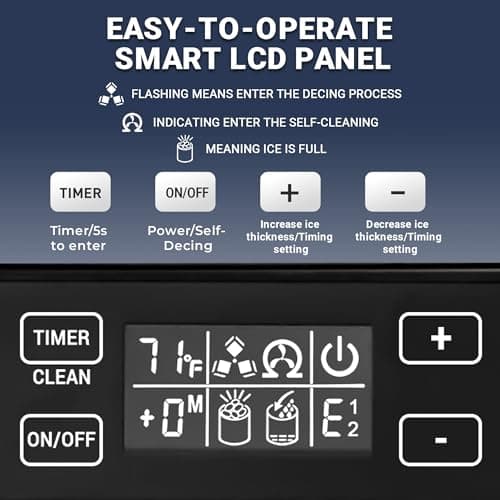 ICEVIVAL Commercial Under Counter Ice Maker Machine, 80Lbs/Day with 24lbs Storage, Auto-Cleaning, 24H Timer, Built-in Freestanding Ice Maker for Home/Commercial/Apartment. (Stainless Steel) 7