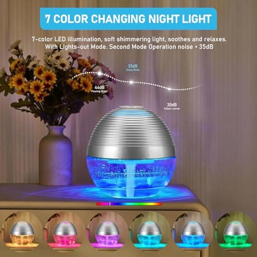 ap airpleasure Water-Based Purifier Air Washer, Air Revitalizer & Freshener, Air Fresher with 6 Colorful lights for Rooms (Silver) 3