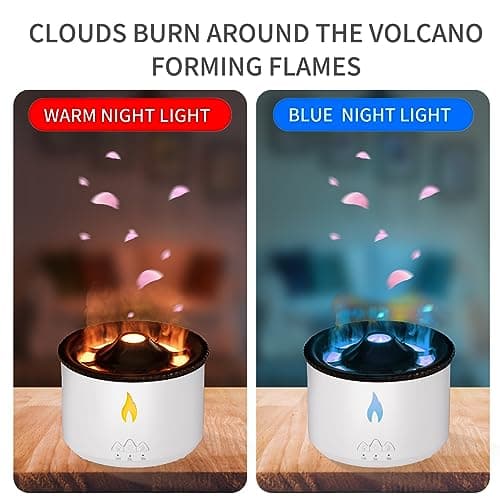 BOHOFAM Essential Oil Diffuser 360ML,Volcano Diffuser/Humidifier, Flame and Volcano 2 Mist Mosdes, Included 50ML Hotel Collection Essential Oil for Home, Bedroom,Large Room 9