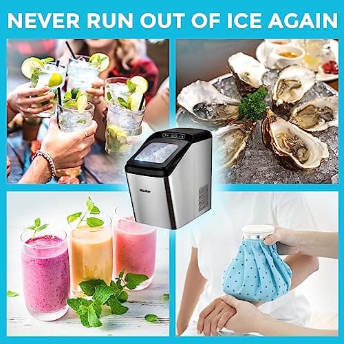 Mueller Countertop Nugget Ice Maker – Quiet, Heavy-Duty Ice Machine, 30 lbs Daily, 3 QT Tank, Compact & Portable, Includes Basket - Self-Cleaning Feature 7