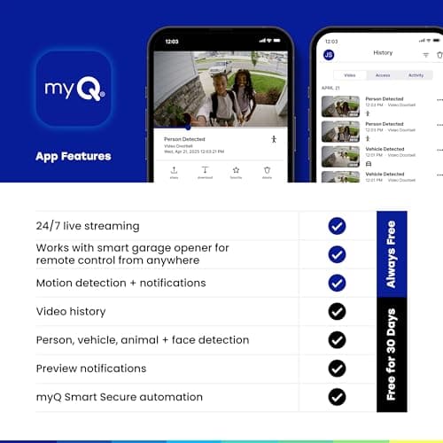 Chamberlain myQ Video Doorbell | 2K Camera, Battery/Wired, Color Night Vision, Live with 2-Way Talk, Motion Detection & Real-Time Alerts, 150 Deg Wide View, Black 10