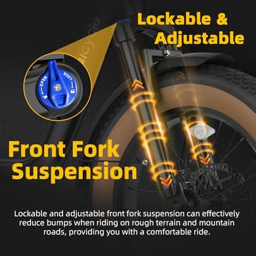 1500W Peak Electric Bikes for Adults 20" Fat Tire E Bike with 90 Miles Max Range 28 MPH Electric Bicycle Step-Thru E-Bike with 48V Removable Battery Front Fork Suspension 7 Speed Commuter Ebikes 5