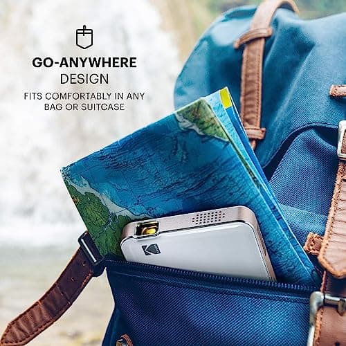 KODAK Luma 150 Ultra Mini Pocket Pico Projector - Built in Rechargeable Battery & Speaker, 1080P Support Portable Wireless LED DLP Video Travel Projector with Carrying Travel Case & 6FT HDMI Cable 5