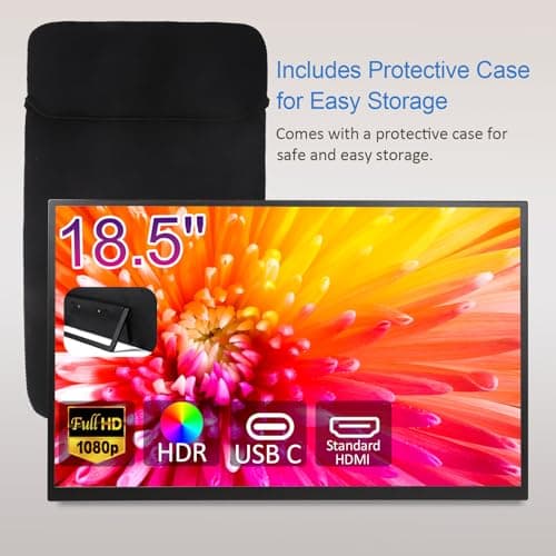 Maovz 18.5 Inch Large Portable Monitor for Laptop, 120Hz 1080P FHD IPS Portable Travel Second Screen Display for/Phone/Xbox PS4/5, 125% sRGB, Dual Speakers, VESA & Storage Bag 9