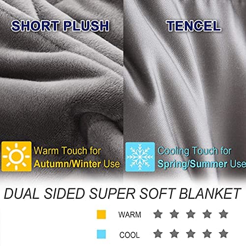 OMYSTYLE 80''x87'' Weighted Blanket Queen Size for Adult(20lb, Reversible), Double-Sided with Warm Short Plush and Cool Tencel Fabric - Carry Bag Included 9