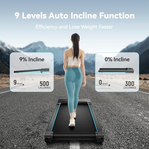 Walking Pad with Auto Incline, Under Desk Folding Treadmill with Remote Control and LED Display for Home Office, 3HP Portable Walking Jogging Running Machine, 300 LB Capacity 2