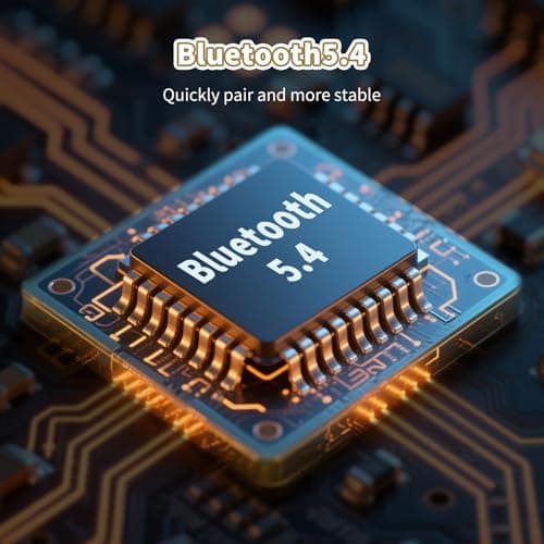 KVIDIO Bluetooth Headphones Over Ear, 65 Hours Playtime Wireless Headphones with Microphone, Foldable Lightweight Headset with Deep Bass, HiFi Stereo Sound Low Latency for Travel Work Cellphone 8