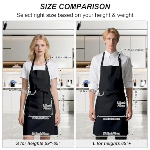 IMERAGO 15 Pcs Adult Aprons Bulk with Pockets Adjustable Bib Chef Apron for Women Men Painting Cooking Crafting (Multicolor, L) 5