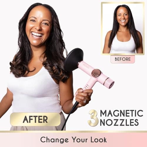 ELLA BELLA® Professional Ionic Hair Dryer with Diffuser • Negative Ion Blow Dryer • Suitable All Hair Types • Intelligent Heat Control & Rapid Drying Speeds • Lightweight Design • Low Noise Technology 7