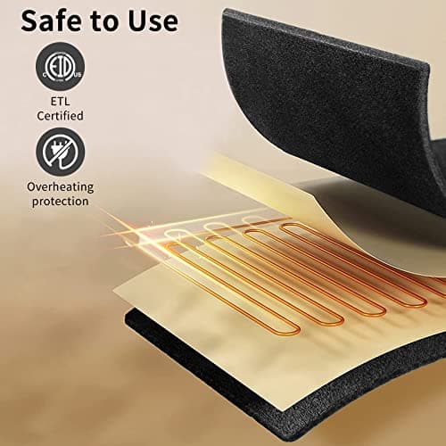 Vagueior Electric Heated Blanket Full Size 50'' x 60'',Extra-Warm Lightweight Cozy Luxury Bed Blanket Machine Washable with 3 Heating Levels Auto-Off Machine Washable,ETL Certification - Black 7