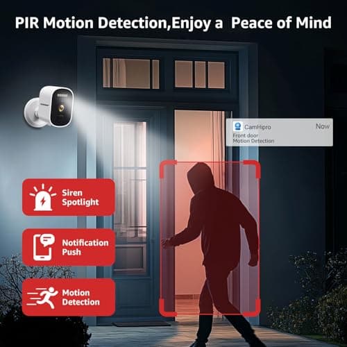 BOAVISION 2K Wireless Security Camera for Outdoor Home Security, AI Motion Detection, Color Night Vision, Spotlight, Waterproof, Battery Powered, Magnetic Mount, Cloud & SD Storage 6