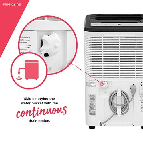 Frigidaire 50 Pint Dehumidifier with Pump. 4,500 Square Foot Coverage. Ideal for Large Rooms and Basements. 1.7 Gallon Bucket Capacity 5